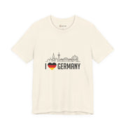I Heart Germany Skyline T-Shirt — Love Germany Tee with Flag Heart