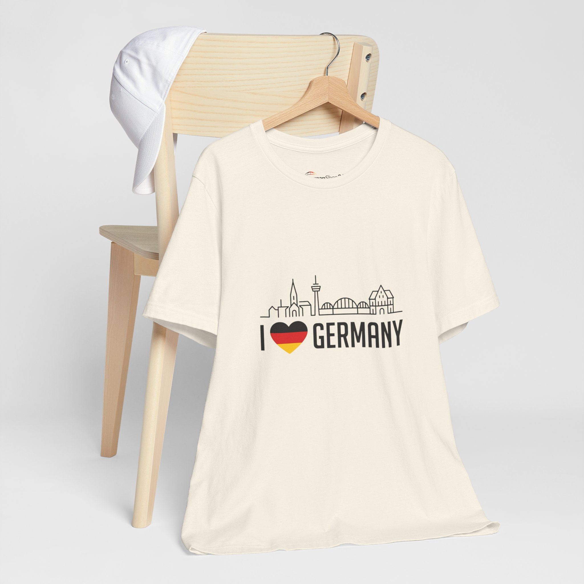 I Heart Germany Skyline T-Shirt — Love Germany Tee with Flag Heart