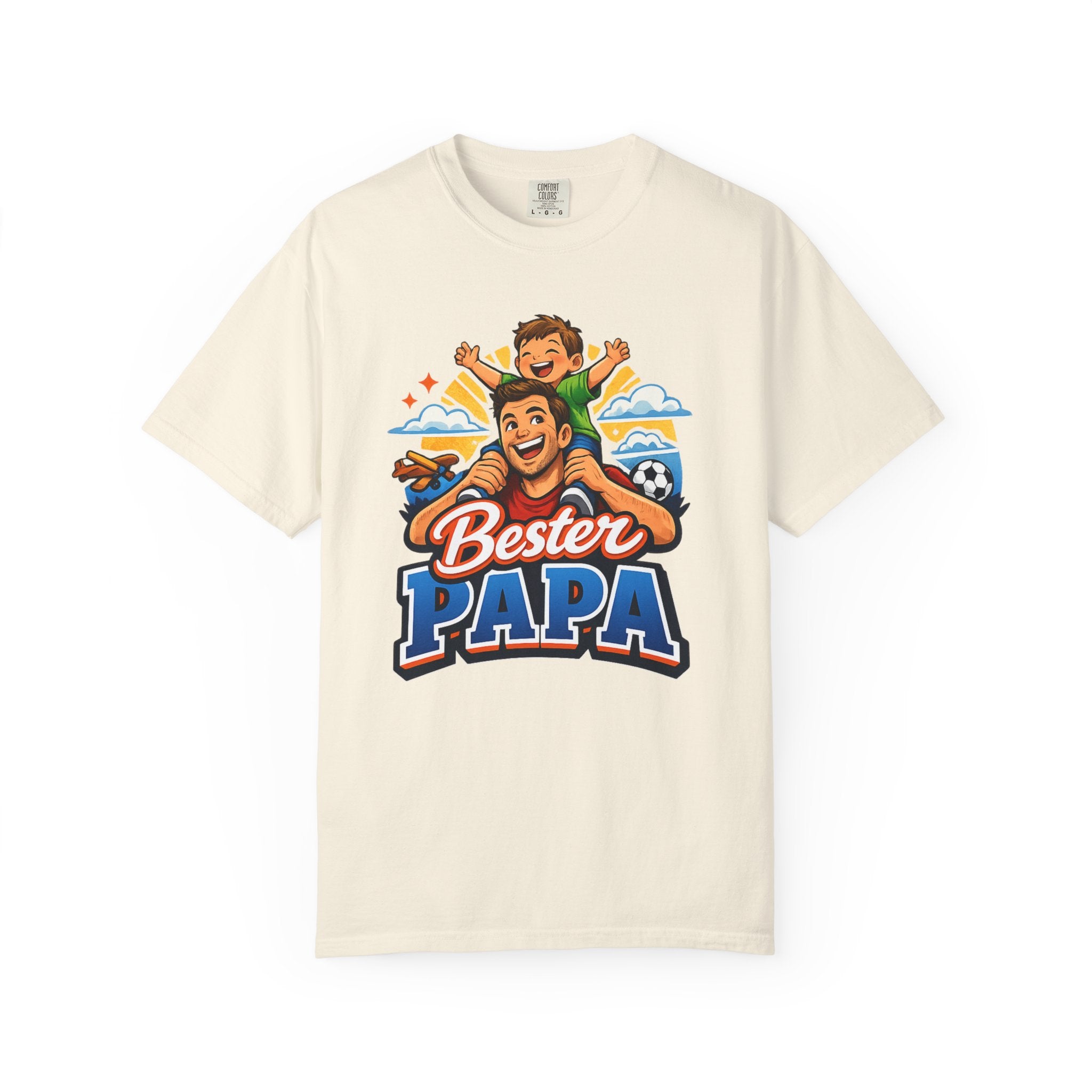 Bester Papa T-Shirt – Dad & Son Shoulder Ride Father’s Day Tee