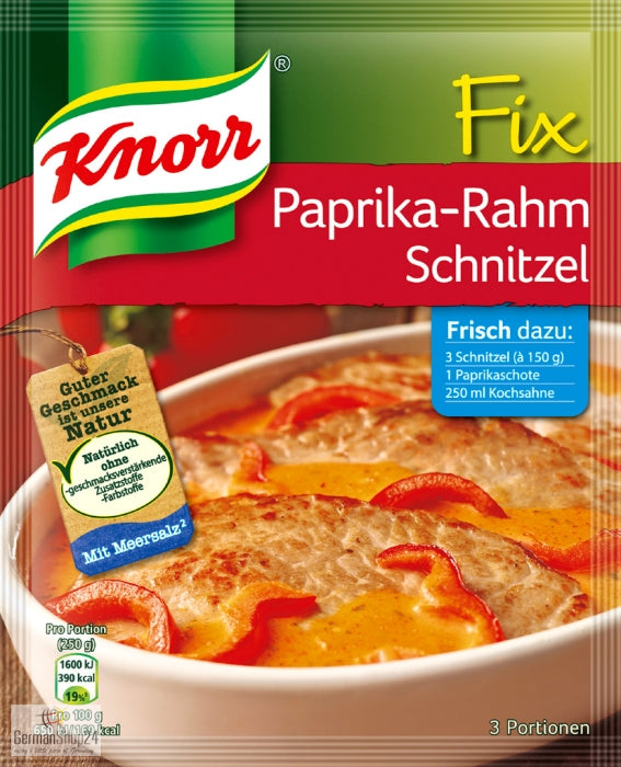 Knorr Fix for Schnitzel with Bell Pepper in Creamy Sauce