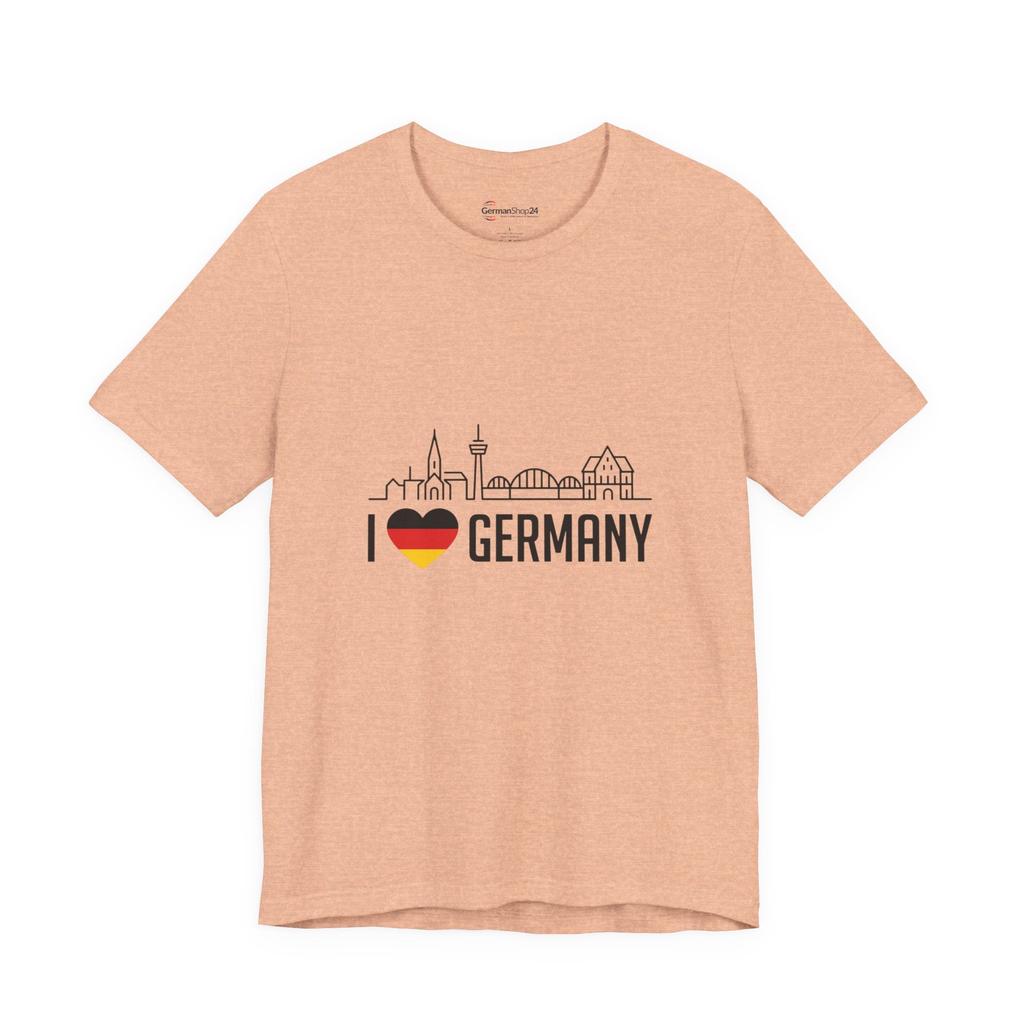 I Heart Germany Skyline T-Shirt — Love Germany Tee with Flag Heart