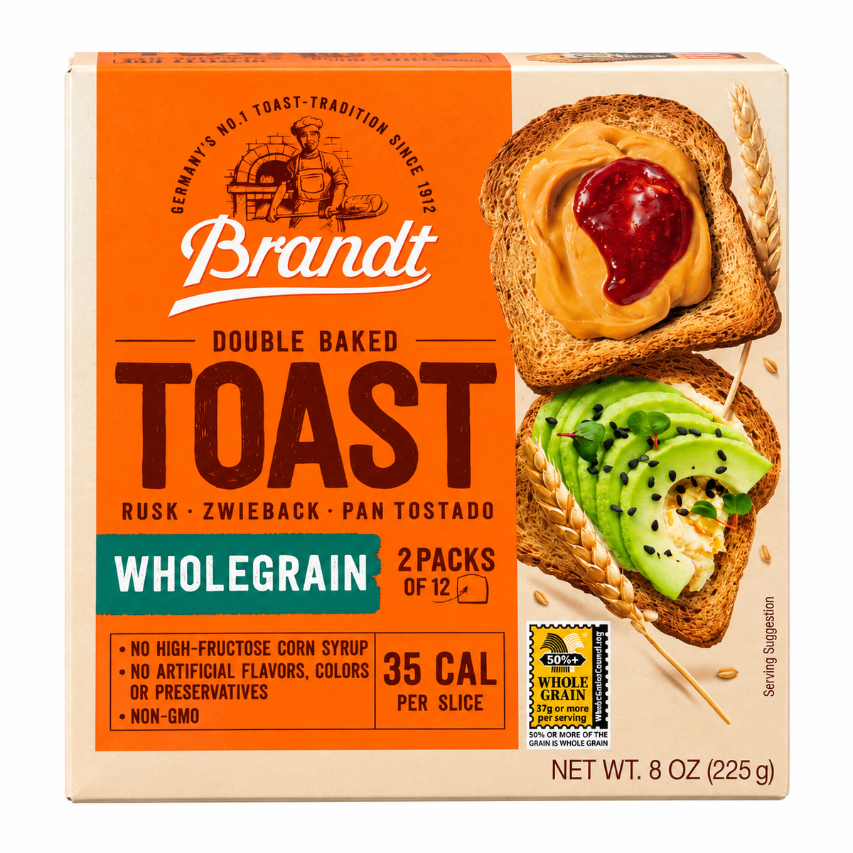 Brandt Whole Grain Zwieback, 7.94 oz