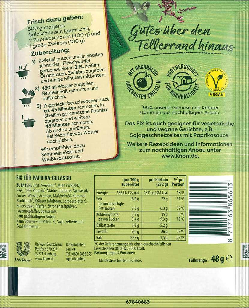 Knorr Fix for Bell Pepper Goulash Hungarian Style