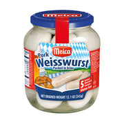 Meica Bavarian-Style Pork Weisswurst Sausages 12.1 oz Glass Jar