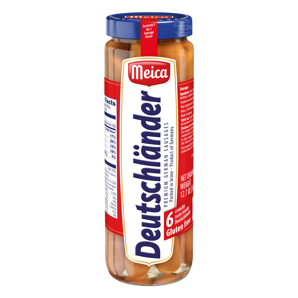 Meica Deutschländer Premium German Sausages 12.7 oz Glass Jar