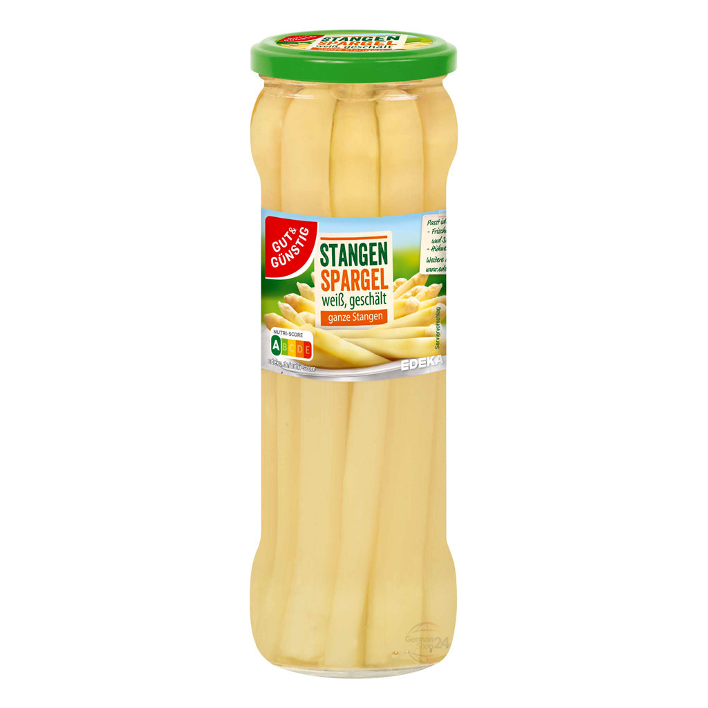 Gut & Guenstig White Peeled Asparagus 13.1 oz Jar