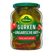 Kuehne Hungarian-Style Pickles Hot & Spicy 24 oz Glass Jar