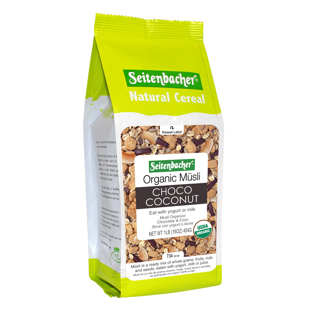 Seitenbacher Organic Muesli Choco & Coconut 16 oz Bag