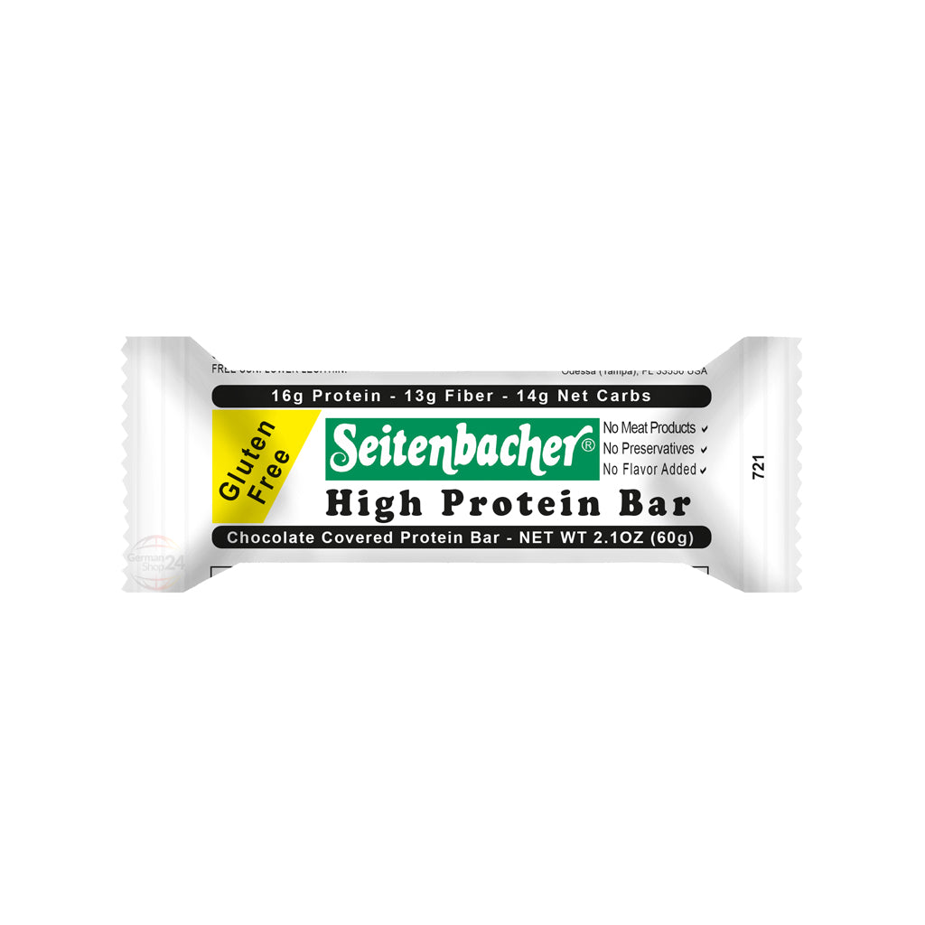 Seitenbacher Chocolate Covered High Protein Bar, White, 2.12 oz