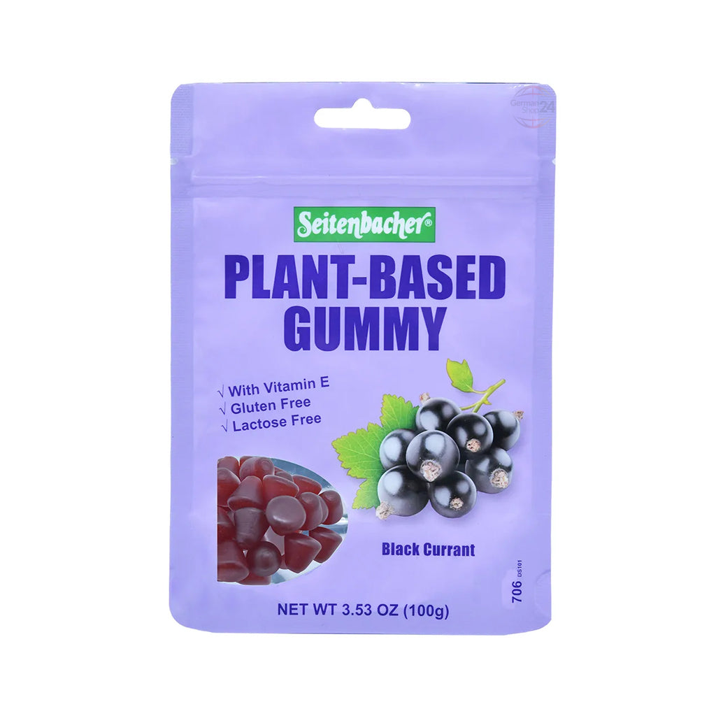Seitenbacher Plant-Based Gummy Candy Black Currants 3.53 oz Pouch