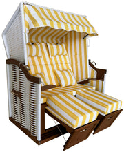 Economy Strandkorb™ Baltic Sea Model, Yellow-White Striped