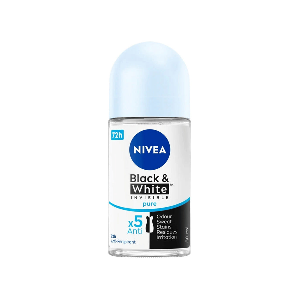 Nivea Roll-On Liquid Deodorant Black & White Invisible Pure