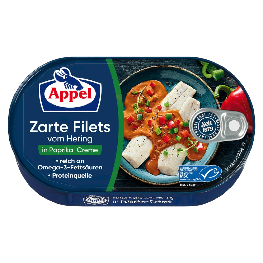 Appel Herring Fillets in Creamy Bell Pepper Sauce